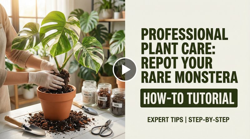 福利导航植物测评视频-龟背竹换盆教程视频